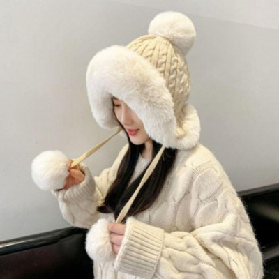 특별세일 한정수량 니트 꼬임 라운드 방울 털 모자