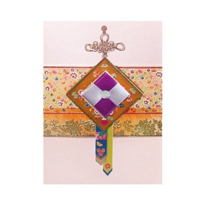 자수꽃카드 전통 연하장 FT3005-4