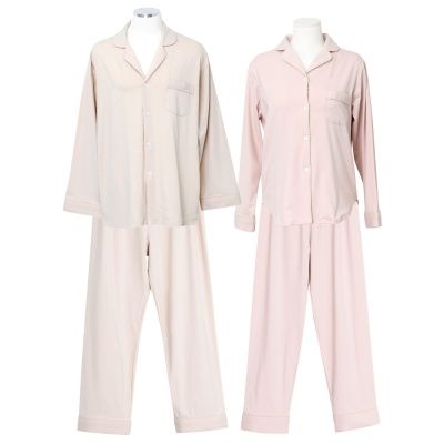 [쿠비카]폴리스판 파스텔 긴팔 투피스 커플잠옷WM515