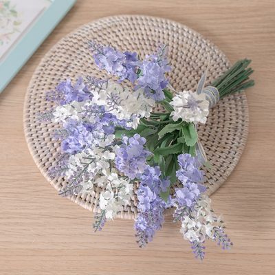 라벤더 조화 꽃 부케 셀프웨딩 24cm 꽃다발 촬영 소품
