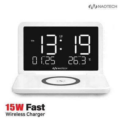 나오테크 디지털 무선충전 알람시계 NAO-L4700C