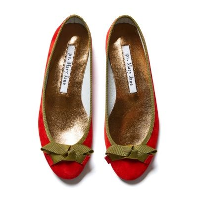 [피에스메리제인]7081 Ann N-Bow (Rose Red+Olive)