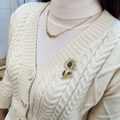 해바라기 브로치 코사지 정장 포인트(WFJ4T8J)
