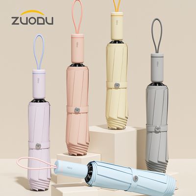 ZUODU 모멘텀 3단 수동 거꾸로 우산