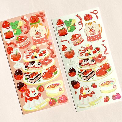 [도롱상점] 딸기뷔페 씰스티커