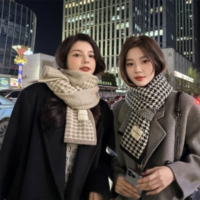 제비 체크 니트 포근 머플러 목도리 겨울