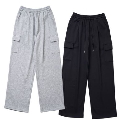 남녀공용 포시즌 와이드 카고 원턱 팬츠
