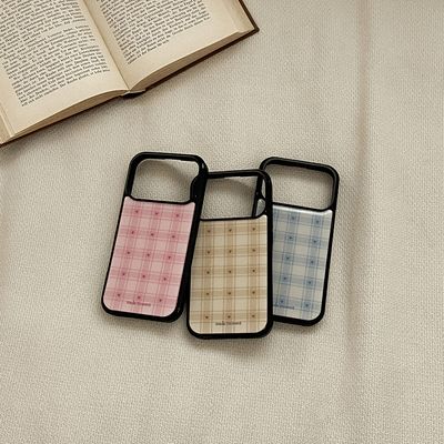 tiny heart check 디자인 [블랙 에폭시 범퍼케이스]