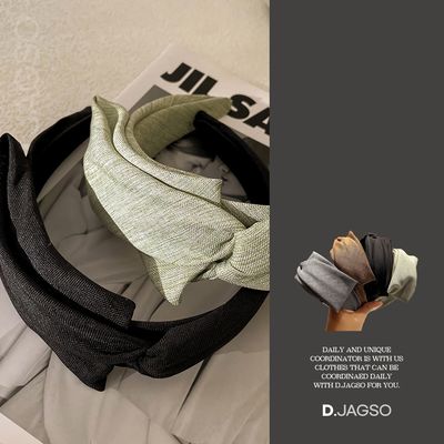 여성용 니티드 하이스컬 탑 헤어밴드 머리띠