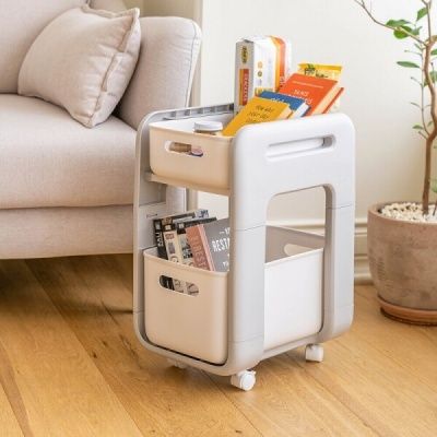 이동식 미니 다용도 2단 트롤리