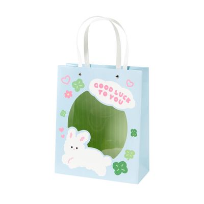 아트박스 클로버토끼 투명창쇼핑백