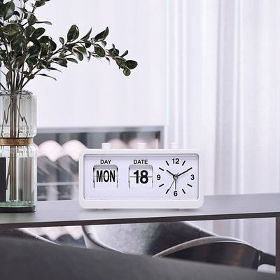 무소음 데스크 시계 알람 날짜시계 사무실 생일선물(WFJ1NZ4)