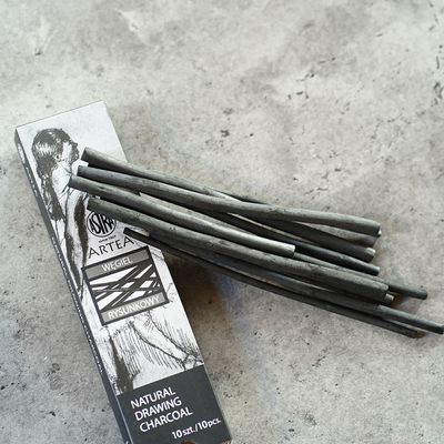 ASTRA 드로잉 도구 내츄럴 드로잉 숯 10pcs (3-6mm)