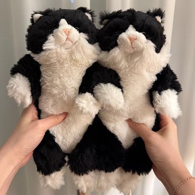 무릎인형 미니 잠자는쓰야쓰야 고양이 턱시도하치와레