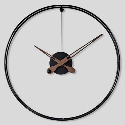 홈인테리어 RETRO WIRE 브라운 원형 벽시계 50cm