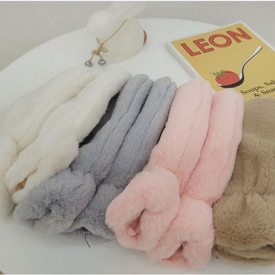 여성 겨울 소프트 페이크퍼 벙어리 장갑