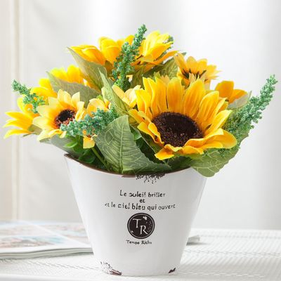 해바라기 조화 화분 샤니 티알 set 19cm 장식 소품