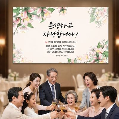환갑 칠순 팔순 잔치 부모님 생신 축하 현수막 이벤트