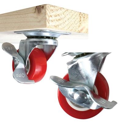 이동식 바퀴 2P 적색 ON+OFF 소형 캐(WB8AC10)