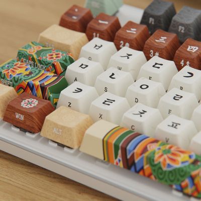 시이닷 화이트 단청 염료승화 PBT 키캡 단품