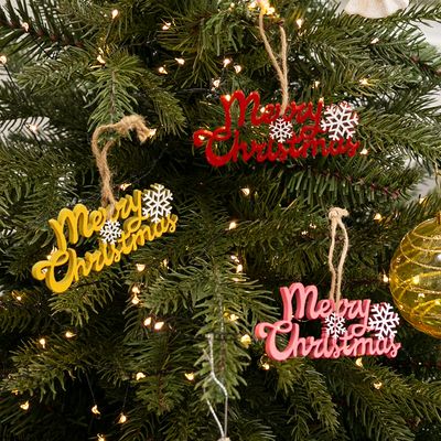 크리스마스 글자 트리 장식 우드 투톤 10x3.5cm 2개입