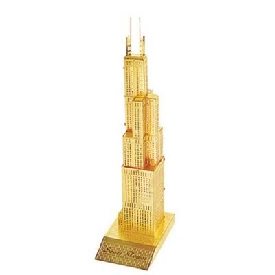 3D 입체 메탈 퍼즐 미니 시어즈 타워 골드
