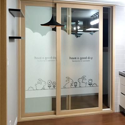 창문시트지 유리시트지 / 컷팅 L-A 큐티레빗01