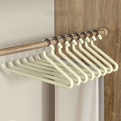 제트 논슬립 바지걸이 10p세트 아이보리 코팅 옷걸이