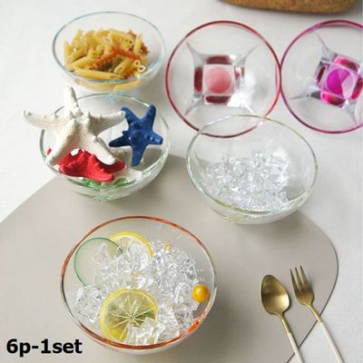 무지개 크리스탈 볼 그릇 6P 1세트(W7BE82B)