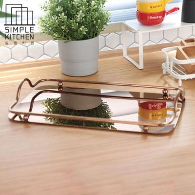 [심플키친] 사각 미러 서빙 트레이 - 로즈골드 SK-067
