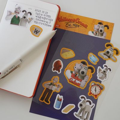 월레스와 그로밋 캐릭터 다꾸 스티커 다이어리 꾸미기