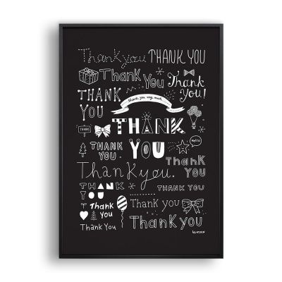 THANK YOU (Black) / 일러스트 액자