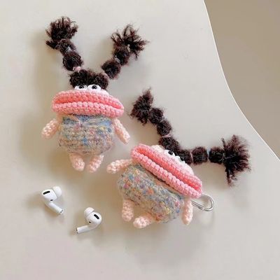 삐삐 머리 캐릭터 뜨개질 에어팟 1 2 3 프로 케이스