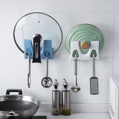 2P 무타공 냄비 뚜껑 거치대 냄비 뚜껑 걸이 부착식 도마 거치대(WFJIVIC)