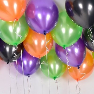 천장풍선세트 퍼니할로윈 (풍선20개+컬링리본+스폰지닷)