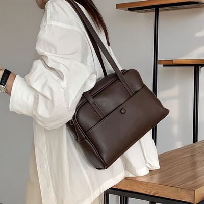 여성 봄 숄더백 심플 베이직 레더 토트백 가방