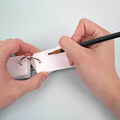 일 미니 단어 노트 카드링 휴대용 카드 검정(WF3D2EF)