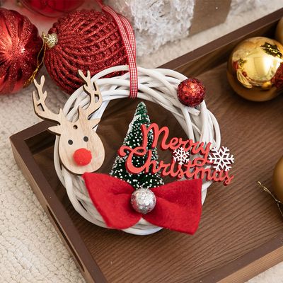 크리스마스 리스 벽장식 메리 볼드 15cm 소품 데코 문