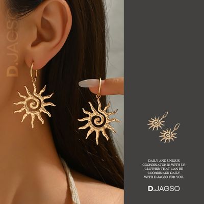 여성 미국 뉴욕 스타일 라이트 해바라기 귀걸이