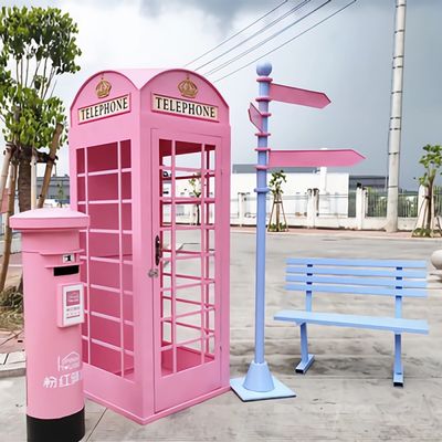 대형 인테리어 공중전화 부스 5종 세트 (핑크+스카이)