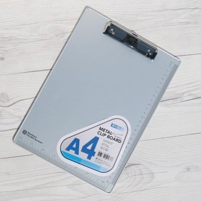 깨지지 않는 알루미늄+눈금자 A4 메탈 클립보드