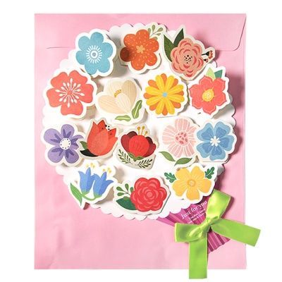 Big 꽃다발 롤링 편지지 ver.2-스위트핑크