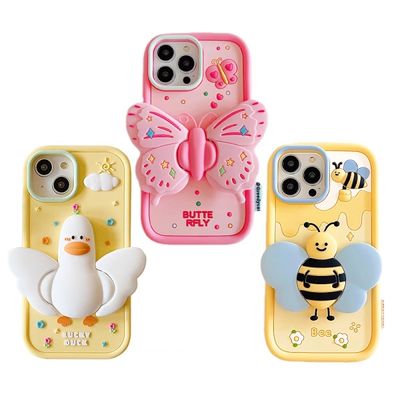 아이폰14 13 12 큐트 날개 동물 캐릭터 핑거톡 케이스