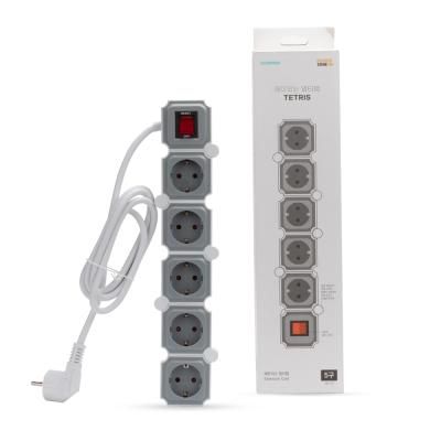 파워존 테트리스 멀티탭 5구 1.5m(화이트+그레이)