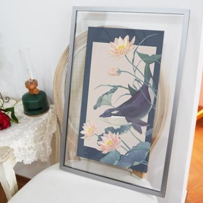 pl242-투명액자38CmX58Cm_고래시리즈1(꽃과고래2)