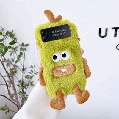 갤럭시 z플립4 z플립3 입체 몬스터 겨울 퍼 털케이스