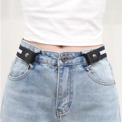 버클없는 벨트 스판 벨트 허리띠 고무줄 블루 S353