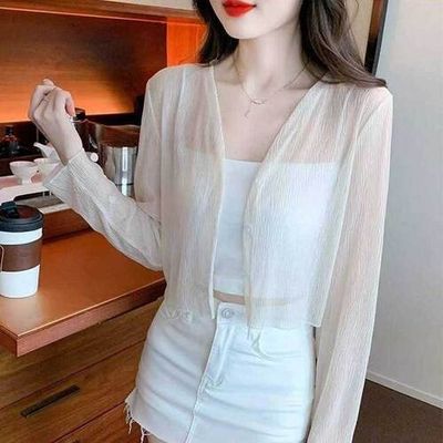 여름 시스루 크롭 가디건L