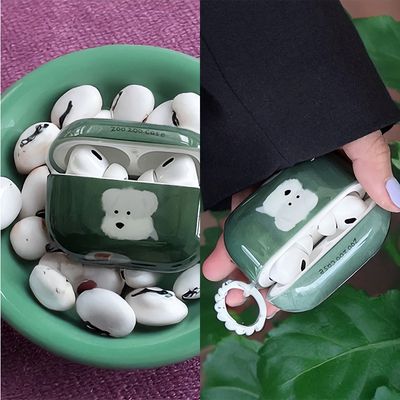 그린 컬리 화이트 댕댕이 포지션 에어팟 프로 케이스