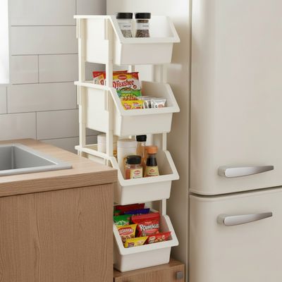 이유 적층형 다용도 정리함 4P 미니 수납 분리 바스켓